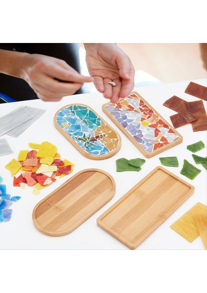 Dıy Mozaik Zanaat Kiti Hindistan Cevizi Ağacı Mozaik Bambu Coaster Seti Boş Taban Tepsisi El Yapımı Sanat Ev Dekor (Yurt Dışından) indirimleri