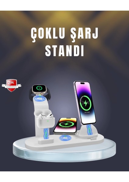 Iphone, Airpods ve Akıllı Saat Uyumlu Çoklu Şarj Cihazı