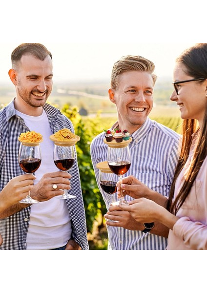 5pcs Şarap Bardağı Charcuterie Topper Şarap Bardağı Charcuterie Tahta Topper Bambu Şarap Cam Topper Aile Toplantıları Için (Yurt Dışından) fırsatları