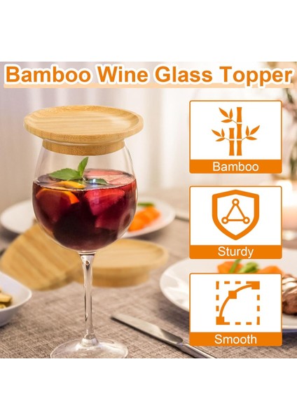 5pcs Şarap Bardağı Charcuterie Topper Şarap Bardağı Charcuterie Tahta Topper Bambu Şarap Cam Topper Aile Toplantıları Için (Yurt Dışından) indirimleri