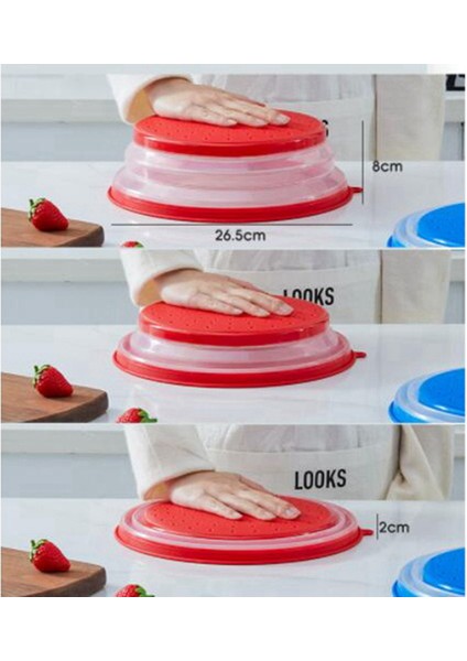 2x Katlanabilir Mikrodalga Fırlatma Kapağı Mikrodalga Tepsileri Kapaklı Gıda Kapağı (Kırmızı) (Yurt Dışından) fırsatları