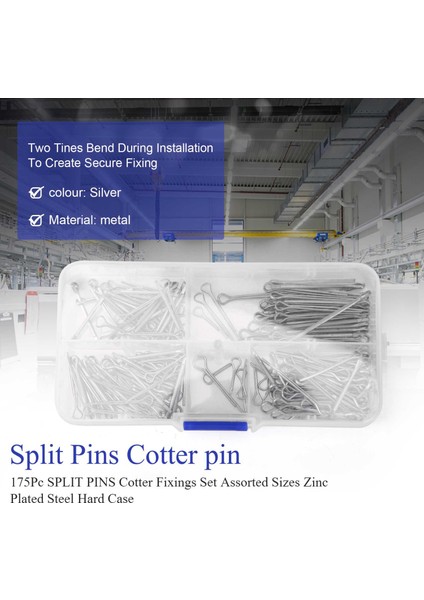 175PC Split Pins Cotter Fixings Set Çeşitli Boyutlar Çinko Kaplama Çelik Sabit Kasa (Yurt Dışından) fırsatları