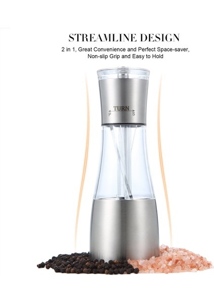 Biber ve Tuz Öğütücü 2 1 Inç Seramik Rotor Tarafından Ayarlanabilir Kaba Olan Çift Değirmen Çalkalayıcı Mutfak Pişirme Aksesuarları (Yurt Dışından) modelleri