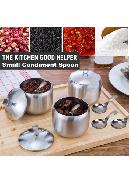 6 Adet Paslanmaz Çelik Kısa Saplı Kaşıklar Mini Tuz Kaşıkları Çeşniler Kaşık Tatlı Kaşık Çay Kahve Kaşıkları Gümüş (Yurt Dışından) fırsatları