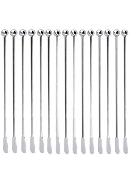 15 Adet Yeniden Kullanılabilir Swizzle Çubuklar Kahve Karıştırıcılar Içecek Karıştırma Çubukları Paslanmaz Çelik Kokteyl Swizzle Çubukları Küçük Dikdörtgen Kürekler (Yurt Dışından)