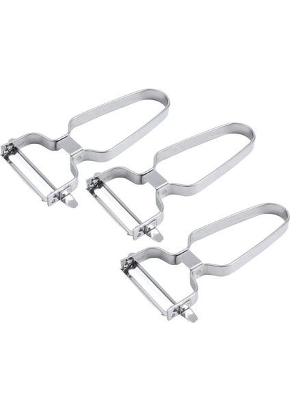 3x 2 Arada 1 Meyve ve Bitkisel Dilimleyici Planer Patates Havuç Öğütücü Mutfak Aleti Soyucu Gümüş 430 Paslanmaz Çelik (Yurt Dışından)