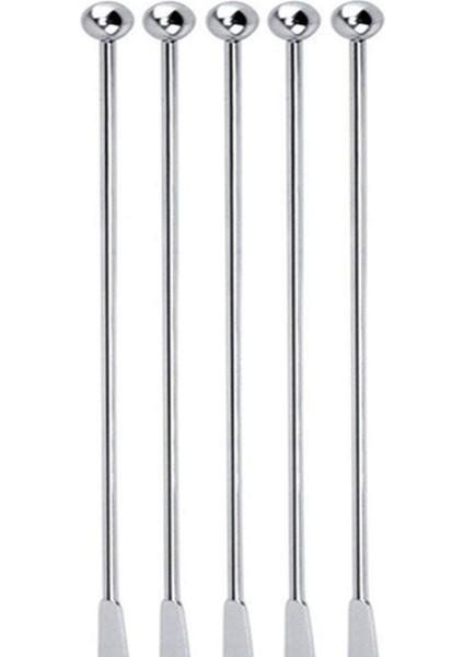 5 Adet Yeniden Kullanılabilir Swizzle Çubuklar Kahve Karıştırıcılar Içecek Karıştırma Çubukları Paslanmaz Çelik Kokteyl Swizzle Çubukları Gümüş Düz Çubuk Blender (Yurt Dışından)