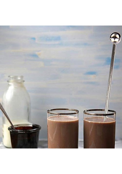 5 Adet Yeniden Kullanılabilir Swizzle Çubuklar Kahve Karıştırıcılar Içecek Karıştırma Çubukları Paslanmaz Çelik Kokteyl Swizzle Çubukları Gümüş Düz Çubuk Blender (Yurt Dışından) modelleri