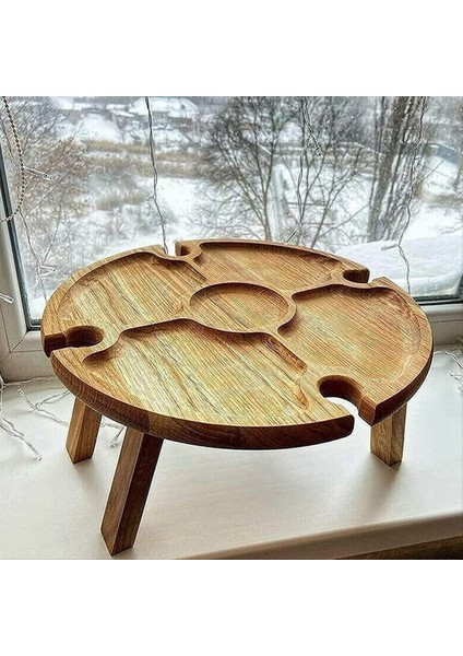 Ahşap Dış Mekan Piknik Masası Taşınabilir 2 Içinde 1 Şarap Camı Rafı Katlanabilir Masa Şarabı Cam Raf Masa Piknik Tepsisi (Yurt Dışından)