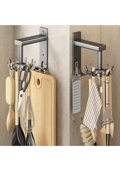 Mutfak Maddeleri Tutucu Pratik Döner Araç Kancası Tutucu Duvara Montajlı Pişirme Madde Rafı Dönebilir Ağır Hizmet Kancaları A (Yurt Dışından) modelleri