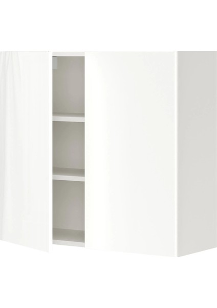 Enhet Mutfak Duvar Dolabı Beyaz Parlak Cila Beyaz 80 x 32 x 75 cm 2 Kapaklı