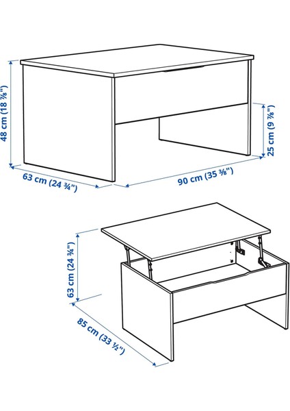 Östavall Orta Sehpa Beyaz 90 cm fiyatları