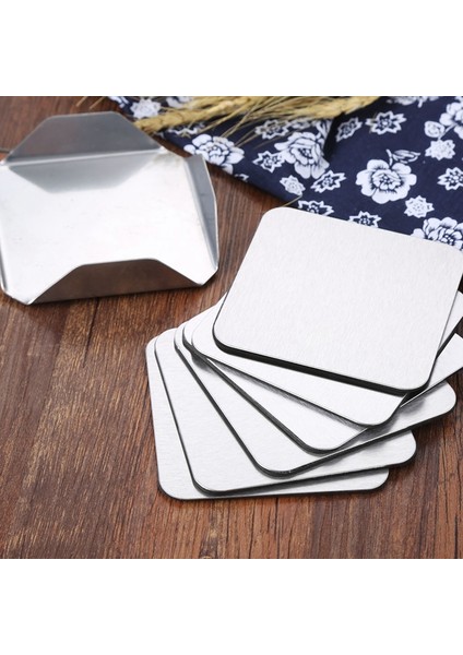 Coasters - Coaster Set ile Paslanmaz Çelik Tutucu - Sütlü Kahve Çay Kupa Kupalar Tutucular Ev Malzemeleri Kare (Yurt Dışından) fiyatları