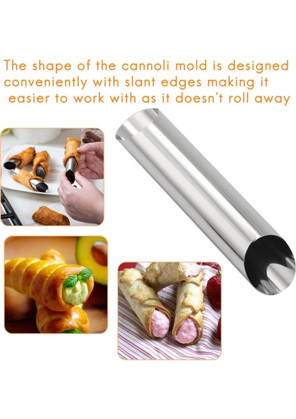 14 430 Paslanmaz Çelik Tüp Seti Cannoli Formlar Kalıplar-5 Inç (Yurt Dışından) fiyatları