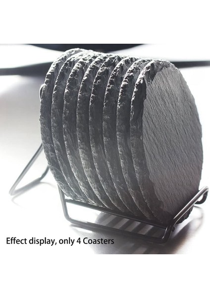 8 Adet Yuvarlak Kayrak Siyah Bardak Altlıkları Içecekler Içecekler Şarap Bardakları Için El Yapımı Bardak Altlıkları (Yurt Dışından) fırsatları