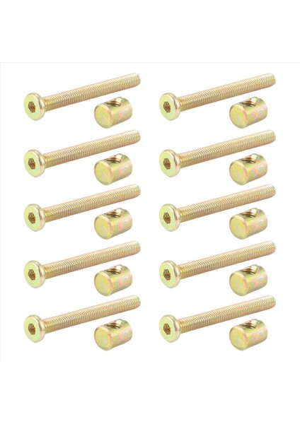 Altı Soket Baş Kapak Vidaları Cıvatalar Mobilya Cıvatası ile M 6 x 55 mm Namlu Somunlar Çapraz Dübel Yatılı Mobilya Somun Yataklar Için Beş Sandalyeler (Yurt Dışından) fiyatları