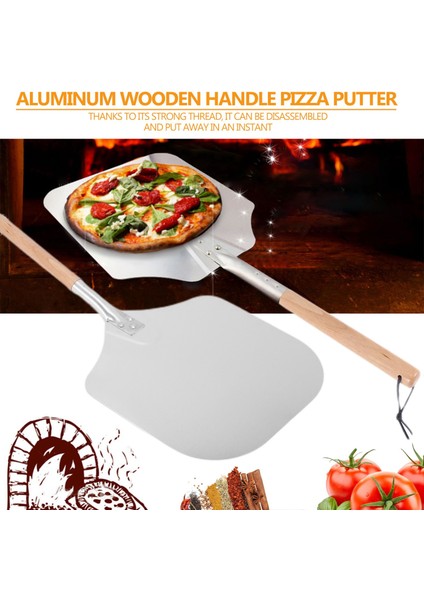 Square Pizza Peel Ahşap Saplı Alüminyum Pizza Itme Ekmek Itme Pizza Üssü - Pizza Kaldırıcı Ekmek Itme (Yurt Dışından) fiyatları