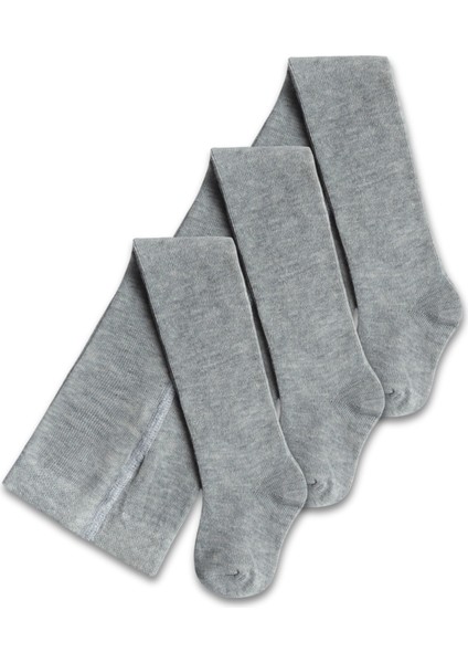 Kız Erkek Unisex Bebek Çocuk Gri Külotlu Çorap 3lü Set
