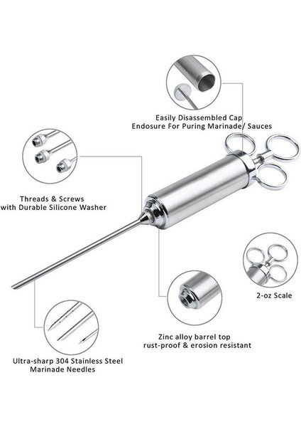 Et Enjektör Şırıngası 9 Profesyonel Iğne 9 Temizlik Fırçası ve 9 O-Ring ile 2 Oz Turşusu Aroması Enjektörü (Yurt Dışından) fırsatları