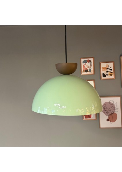 Linate Sütlü Kahve Şapkalı Başlık Avize Tekli Sarkıt Salon Kuaför Dekoratif Aydınlatma