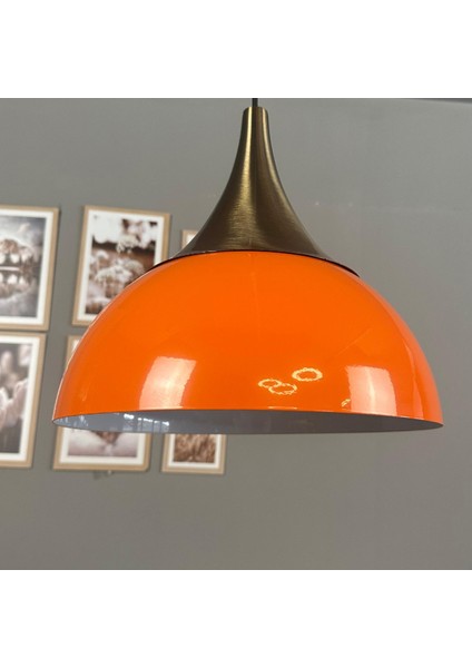 Yimpi Parlak Turuncu Avize Tekli Sarkıt Eskitme Kubbe Başlık Salon Mutfak Dekoratif Aydınlatma modelleri