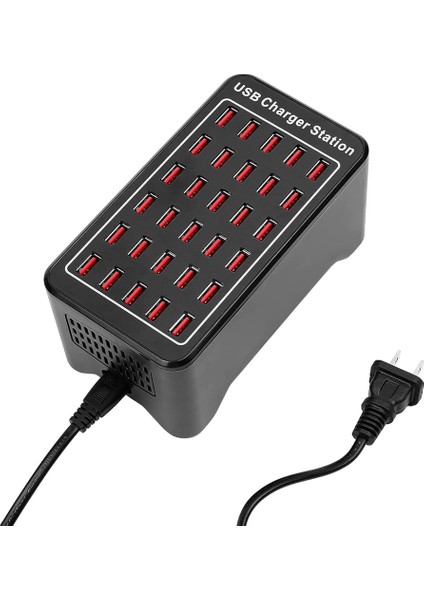 150 Watt USB HUB 30 Portlu Ergonomik Çoklu Şarj İstasyonu - Tablet ve Telefon İçin Hızlı Şarj İstasyonu fırsatları