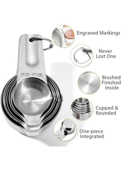 1/8 Su Bardağı Kahve Kepçesi ve 6x ile 7 Kişilik Bardak Seti Ölçüm Kaşıkları Paslanmaz Çelik Ölçüm Kaşıkları Seti Seti (Yurt Dışından) indirimleri