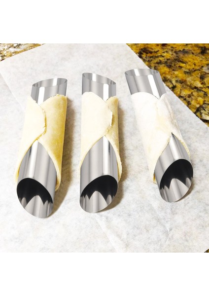 20 Adet Krem Boynuz Kalıplar Paslanmaz Çelik Koni Cannoli Tüpleri Için Borulu Şekilli Kalıp Kruvasan (Krem Koni) (Yurt Dışından) modelleri