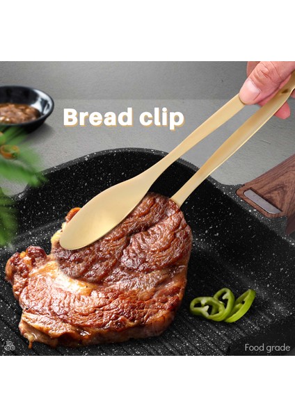 Paslanmaz Çelik Gıda Maşaları Altın Mutfak Gereçleri Açık Büfe Pişirme Araçları Barbekü Klipsleri Ekmek Biftek Maşa (Yurt Dışından) fiyatları