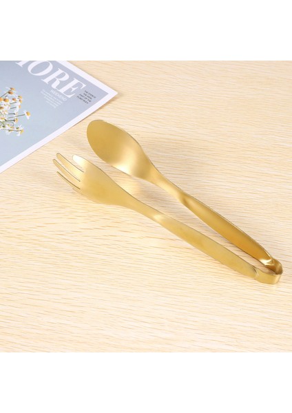 Paslanmaz Çelik Gıda Maşaları Altın Mutfak Gereçleri Açık Büfe Pişirme Araçları Barbekü Klipsleri Ekmek Biftek Maşa (Yurt Dışından) fırsatları