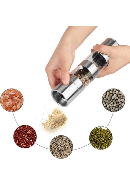 4x 2 Aradan 1 Tuz ve Karabiber Öğütücü Seti Ayarlanabilir Seramik Rotorlu Paslanmaz Çelik Tuz Değirmeni Biber Değirmeni Çalkalayıcı (Yurt Dışından) indirimleri