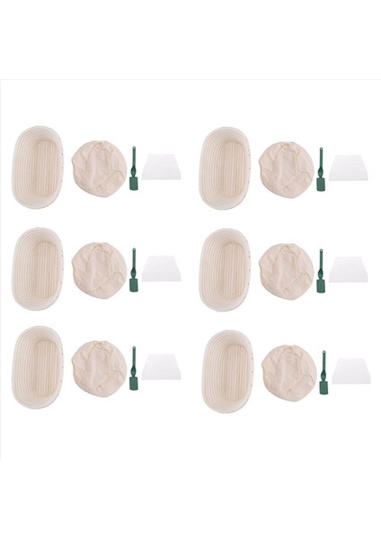 24X Oval Ekmek Prova Sepeti El Yapımı Banneton Ekmek Prova Sepeti Brotform Ekmek Topal Hamur Kazıyıcı (Yurt Dışından)
