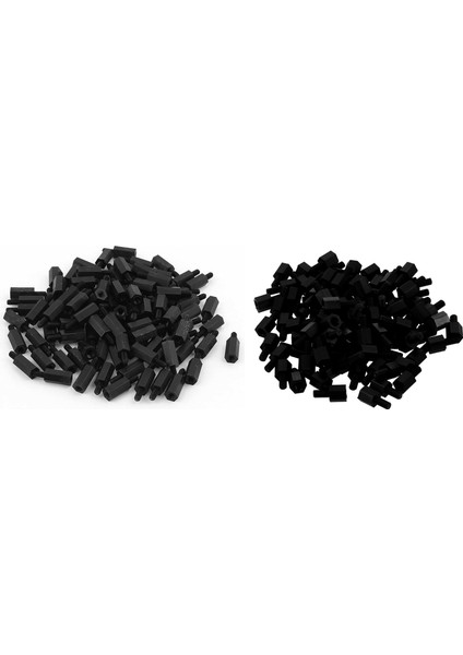 100PCS M3 12MM+6MM Naylon Aracılı Hex Stand-Off Sütun Anakart ve 100X Anakart Naylon Hex Standoft Dişli Ara M3 Iplik 6+6mm Siyah (Yurt Dışından)