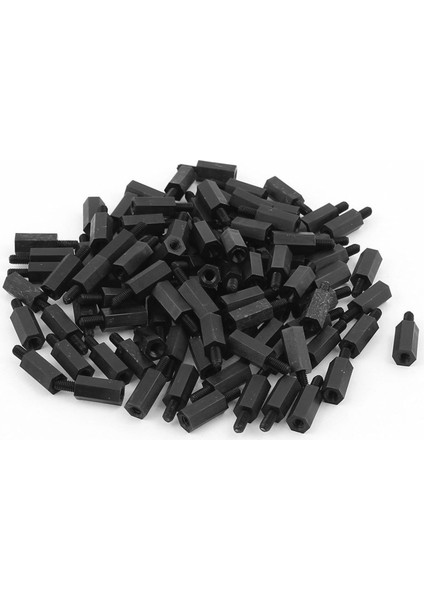 100PCS M3 12MM+6MM Naylon Aracılı Hex Stand-Off Sütun Anakart ve 100X Anakart Naylon Hex Standoft Dişli Ara M3 Iplik 6+6mm Siyah (Yurt Dışından) modelleri