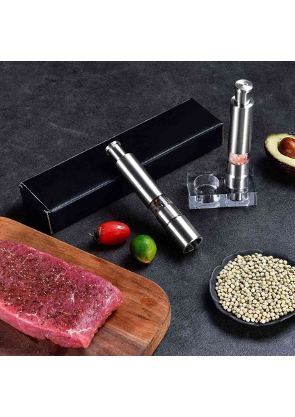 Tuz ve Karabiber Öğütücü Seti 4 Biber Değirmeni Paslanmaz Çelik Tuz Çalkalayıcı Itme Düğmesi Manuel Cam Tuz ve Karabiber Seti (Yurt Dışından) fırsatları