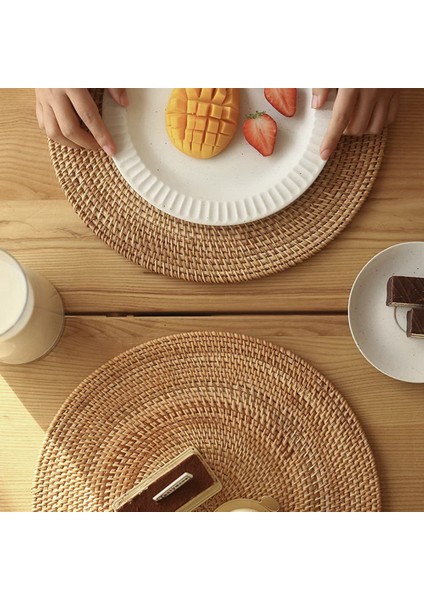 2x Rattan Dokuma Placemats Oval Yuvarlak Masa Paspasları Kaymaya Isıya Dayanıklı Yer Mat Doğal Çok Amaçlı Placemat 30X40CM (Yurt Dışından) fırsatları
