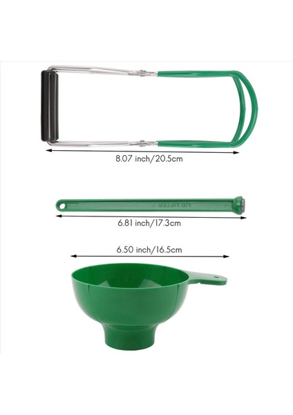 5x Canning Kiti Kavanoz Kaldırıcı Geniş Ağız Konserve Kavanozlar Için Canning Huni Kapağı Değnek Anti-Scald Mutfak Araçları (3pcs Yeşil) (Yurt Dışından) indirimleri