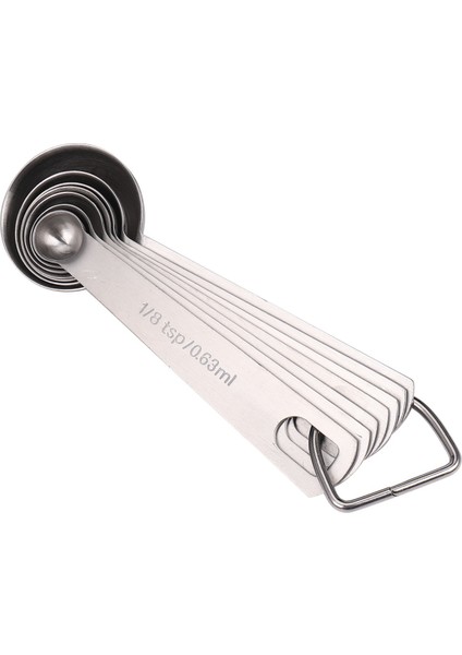 Paslanmaz Çelik Ölçüm Kaşları Çıkarılabilir Halka Tutucu ile 14 Istiflenebilir Ölçüm Kaşığı Seti (Yurt Dışından) fiyatları
