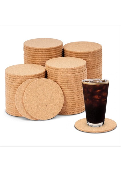 100 Adet Içecek Için Bardak Altlıkları 4 Inç Yuvarlak Emici Kayma Önleyici ve Isı Yalıtımlı Kahve Bardak Altlıkları (Yurt Dışından)