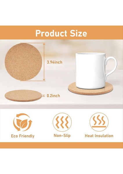 100 Adet Içecek Için Bardak Altlıkları 4 Inç Yuvarlak Emici Kayma Önleyici ve Isı Yalıtımlı Kahve Bardak Altlıkları (Yurt Dışından) modelleri