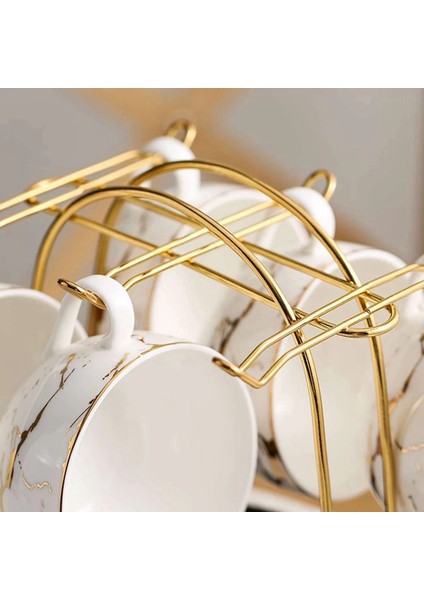 2x Nordic Home Mutfak Masa Masa Kahve Kupa Tutucu 6 Bardak Stand Altın Metal Bardak Tutucuları Raf Drenaj Organizatör Rafı (Yurt Dışından) indirimleri