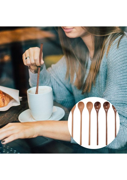6 Adet Ahşap Kaşık Uzun Saplı Ahşap Kaşık Karışım Karıştırıcı Çorba Kahve Buzlu Çay Kaşığı Mutfak Karıştırma Pişirme (Yurt Dışından) indirimleri
