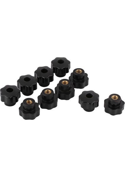 10PCS M6 Dahili Iplik Düğmesi Vida Plastik Yıldız Başlık Kelepçesi Düğmesi Siyah M6 x 25 (Yurt Dışından) fiyatları