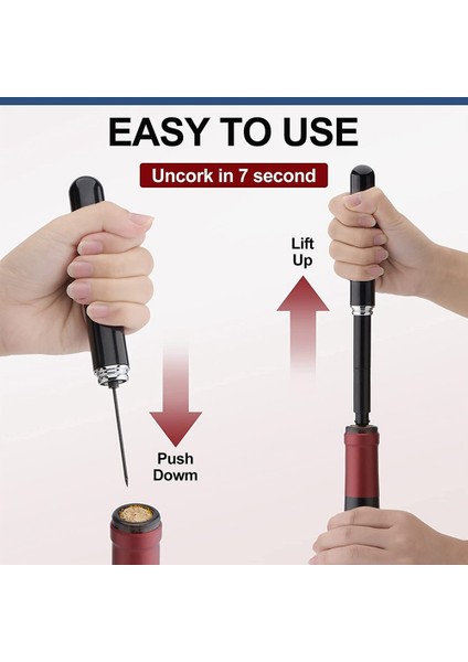 2 Adet Yükseltme Cep Hava Pompası Şarap Şişesi Açıcı Güvenlik Taşınabilir Hava Basınç Şarap Tirbuşon Paslanmaz Çelik (Yurt Dışından) fiyatları