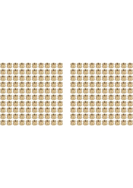 M3 x 3mm Dişi Iplik Pirinç Dişli Dişli Ekleme Gömme Fıstığı 200PCS (Yurt Dışından)