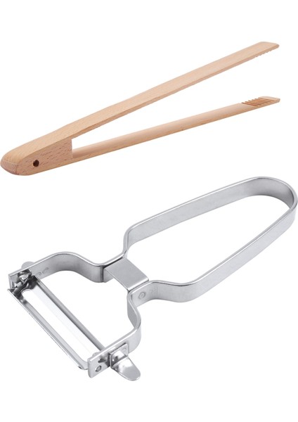 4 Paket 12 Inç Ahşap Tost Makineleri Maşalar Mutfak Maşaları &amp 1x 2&#39 De 1 Meyve ve Sebze Dilimleyici Planatörü Patates Havuç Öğütücü (Yurt Dışından)