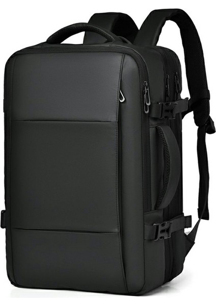 Weıxıer B703 Erkekler Için Genişletilebilir Sırt Çantası Su Geçirmez Seyahat Dizüstü Bilgisayar Çantası Açık Hava Iş Günlük Sırt Çantası - Siyah (Yurt Dışından)