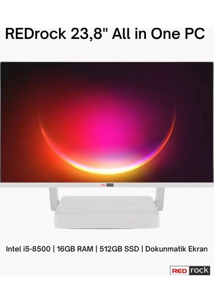 Foldline I5 8500,16GB,512GB, Katlanır 23.8" Dokunmatik Ekran, Bataryalı Adaptör, Kablosuz Telefon Şarjı Özelliği, All-In-One Pc