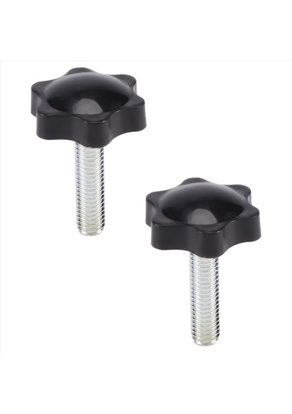 2 Adet M8 x 30MM Erkek Iplik 32MM Yıldız Kafa Kelepçesi Düğmesi Siyah (Yurt Dışından)