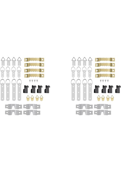 136 Pcs Resim Çerçeve Duvar Montajı Için Kancalar Fotoğraf Askı Kiti D Halkası ve Vidalı Tutuklu Kancalar (Yurt Dışından)